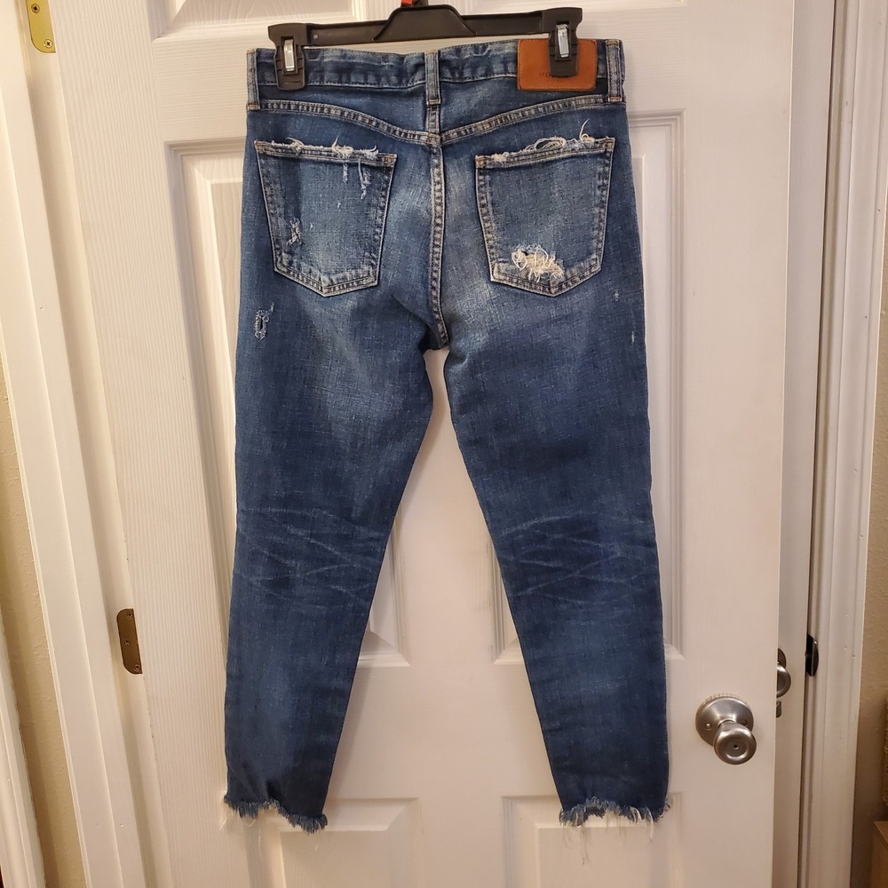 Moussy Vintage Jeans Women 26 Mid Rise Ankle Tapered Distressed Blue Chic Japan - Picture 8 of 16